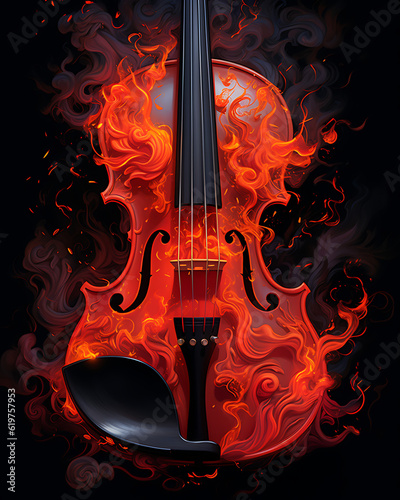 violin on black background