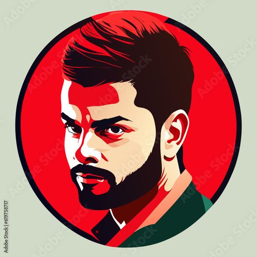 Virat Kohli. Illustration of 'Virat Kohli', Legendary Cricketer