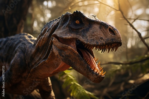 Close-Up of Gorgosaurus, Natural light, Generative AI фототапет