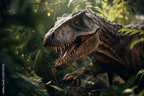 Canvas Print Close-Up of Gorgosaurus, Natural light, Generative AI