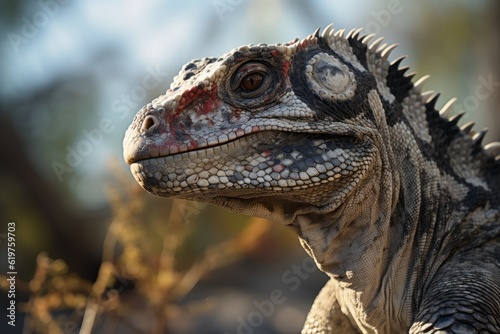 Close-Up of Hadrosaurus  Natural light  Generative AI