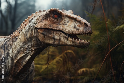 Close-Up of Hadrosaurus, Natural light, Generative AI © Giantdesign