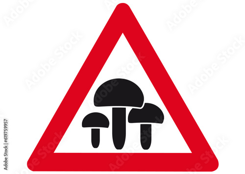 Schild Achtung Pilze