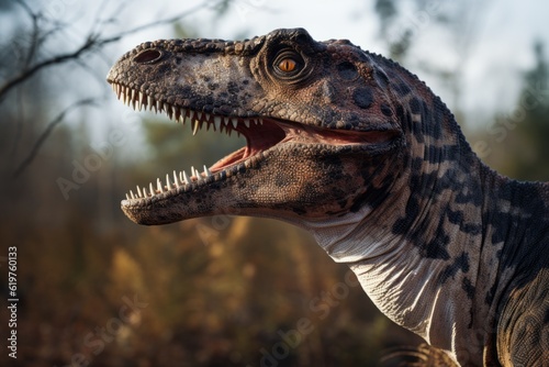 Close-Up of Herrerasaurus  Natural light  Generative AI