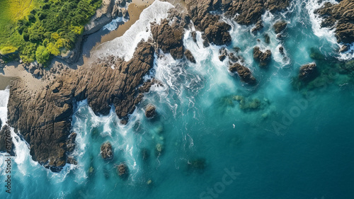 South Africa coastal and waves top town shot Cape Town drone photo from DJI Mini Pro 3