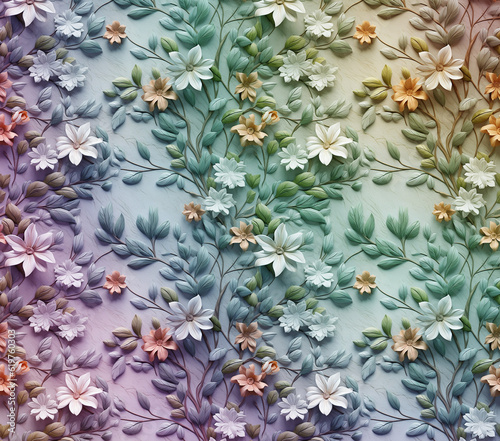 3D Flower Seamless Pattern © imane