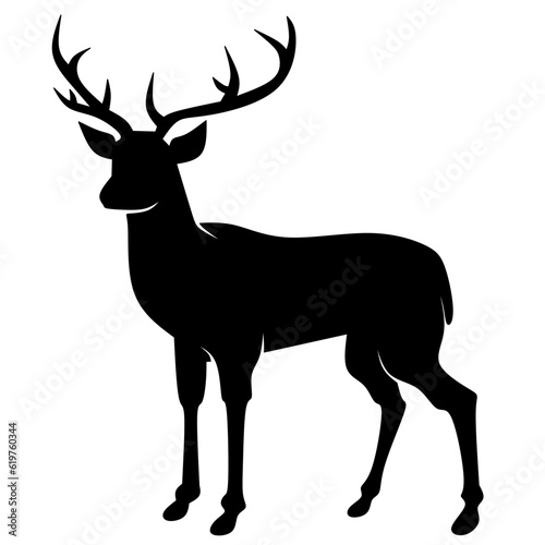 Deer icon vector illustration. Deer silhouette for icon  symbol or sign. Deer symbol for design about animal  wildlife  fauna  zoo  nature and hunt