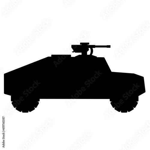 Humvee icon vector illustration. Light utility vehicle silhouette for icon, symbol or sign. Military vehicle symbol for design about military, war, battlefield, conflict , defense and armored vehicle