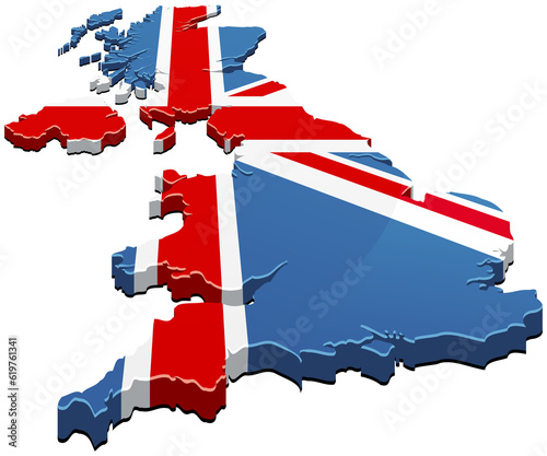 Map of the United Kingdom (flag 3D	)