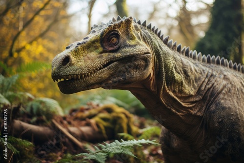 Close-Up of Iguanodon  Natural light  Generative AI