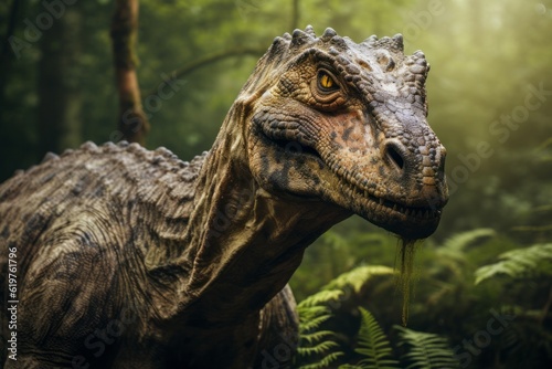 Close-Up of Iguanodon, Natural light, Generative AI © Giantdesign