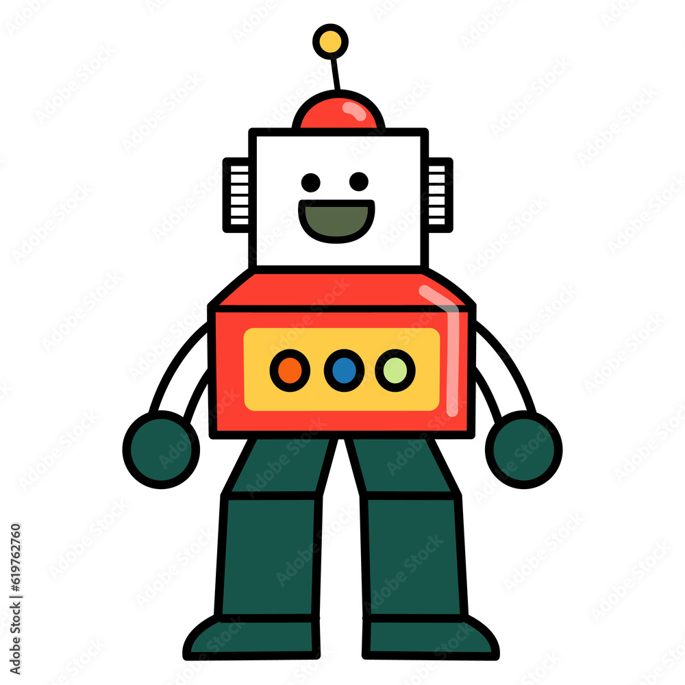 Illustration of cutety robot charactor.