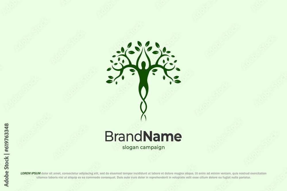 Obraz premium logo human tree nature ceadeus leaf green