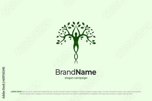 logo human tree nature ceadeus leaf green