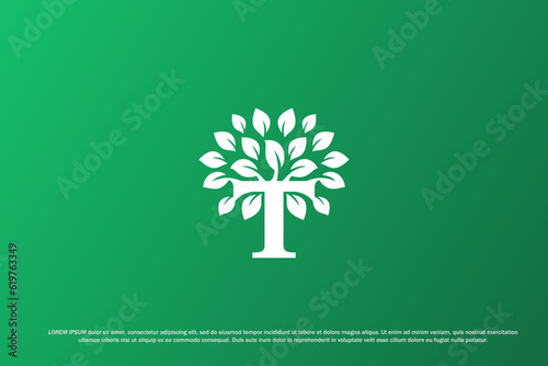 logo letter t tree leaf plant nature green forest