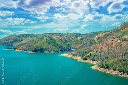 View from above of Zezere river, Portugal, Europe © vvvita
