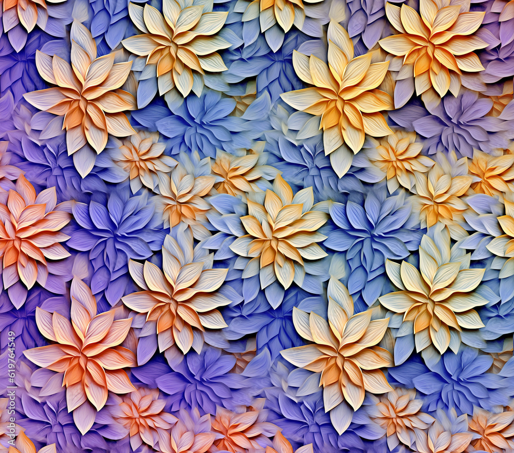 3D Flower Seamless Pattern 3D Flower Seamless Pattern