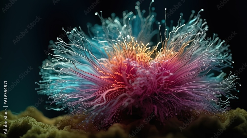 Close-up fantasy flower. Generative AI Close-up fantasy flower. Generative AI