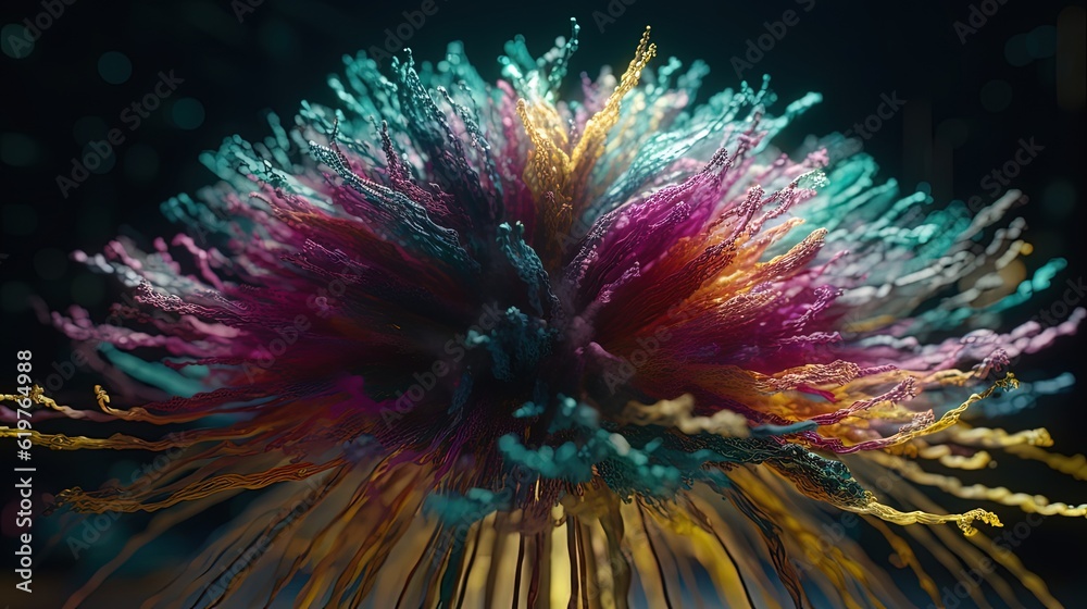 Fototapeta premium Close-up fantasy flower. Generative AI