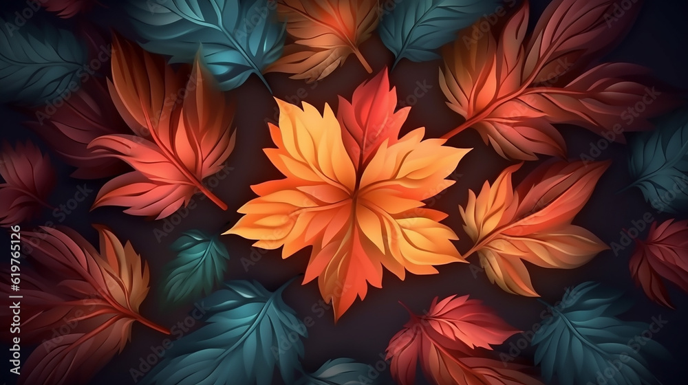 realistic autumn fall leaves. Autum background realistic autumn fall leaves. Autum background