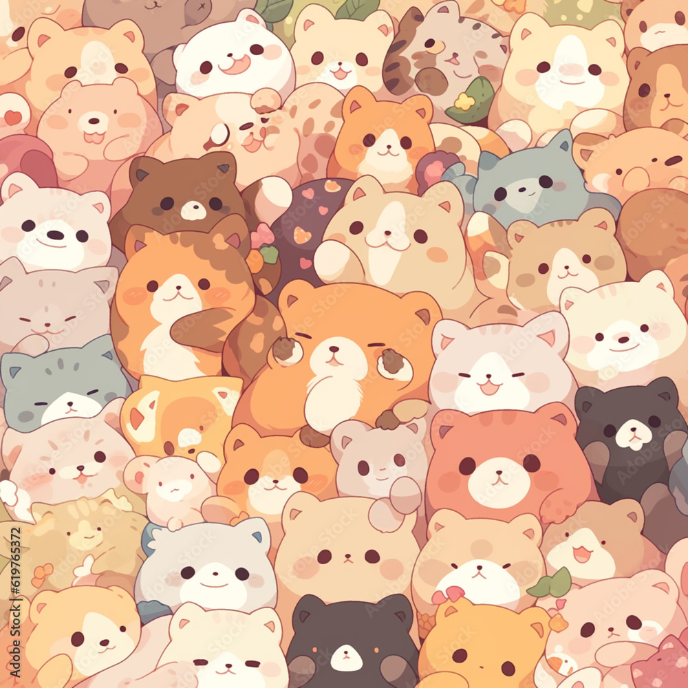 Obraz premium seamless pattern with funny animals