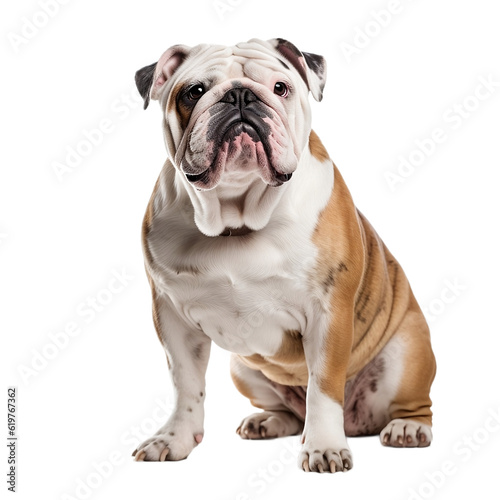 english bulldog dog isolated on transparent background photo