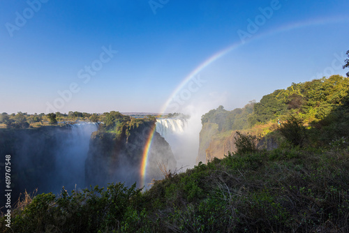 The Victoria Falls, Mosi oa Tunya on Zambezi River to the Border between Zambia and Zimbabwe photo