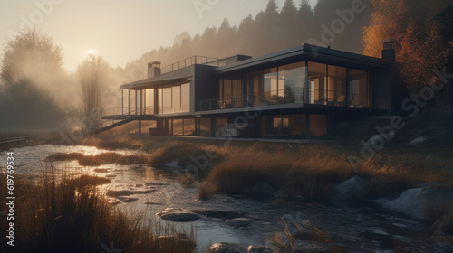 A house in nature by a river © Martin