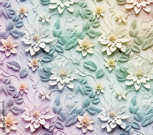 3D Flower Seamless Pattern