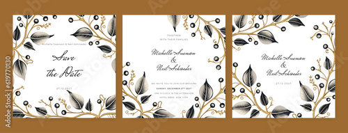 Floral universal artistic templates. Good for greeting cards, wedding invitations, flyers and other graphic design.