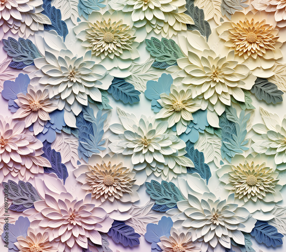 3D Flower Seamless Pattern 3D Flower Seamless Pattern