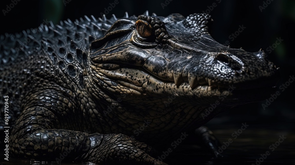 Obraz premium Mesmerizing crocodile. Generative AI