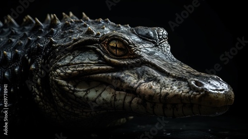 Mesmerizing crocodile. Generative AI