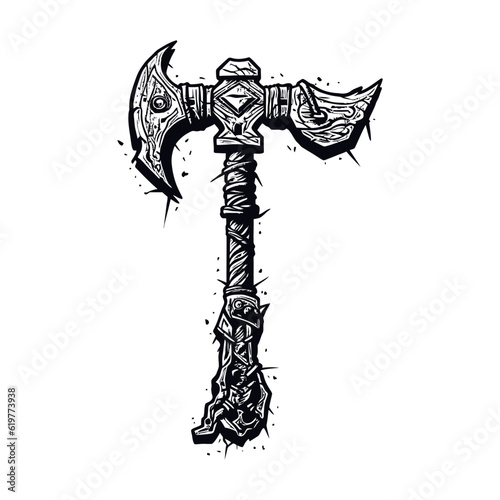 Hammer vector illustration, isolated on white background.