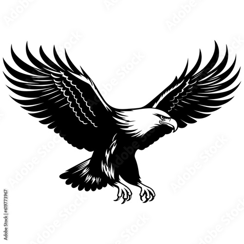 Eagle vector illustration, isolated on white background.