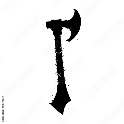 Viking axe vector illustration, isolated on white background.