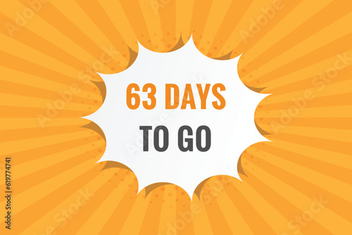 63 days to go countdown template. 63 day Countdown left days banner design
