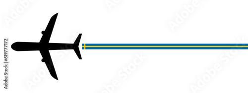 sweden plane icon vector illustration. isolated on white background