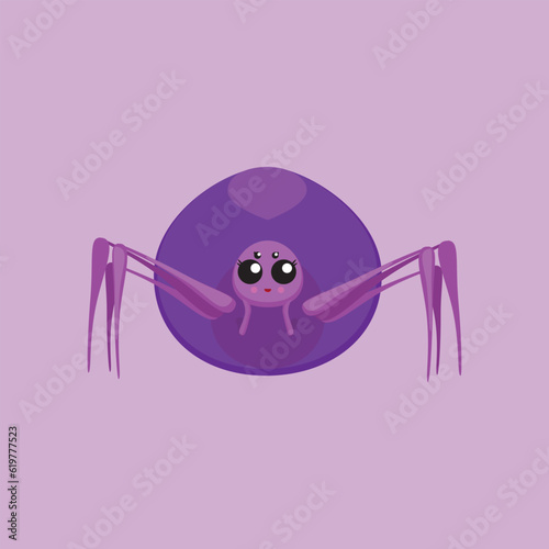 cute purple female spider with big abdomen