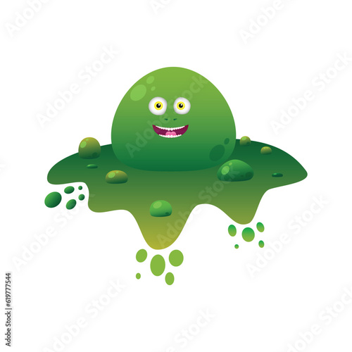 Slika na platnu green slimy monster sitting in radioactive liquid