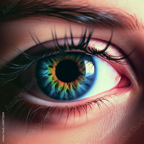 close up of a female eye