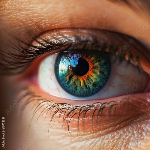 close up of a female eye