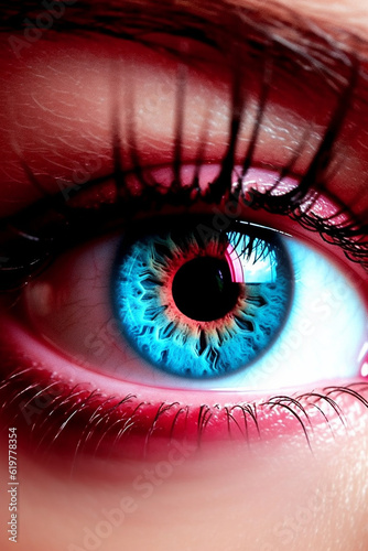 close up of a female eye