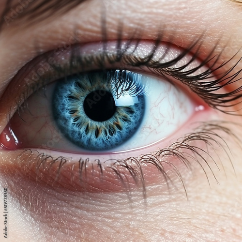 close up of a female eye