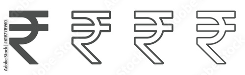 Indian Rupee vector symbols 