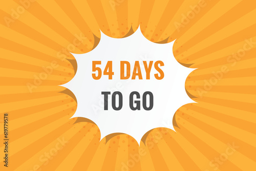 54 days to go countdown template. 54 day Countdown left days banner design 