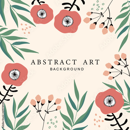 Trendy abstract square art templates. Vector fashion backgrounds.