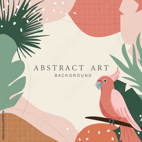 Summer trendy abstract square art templates.Vector fashion backgrounds.