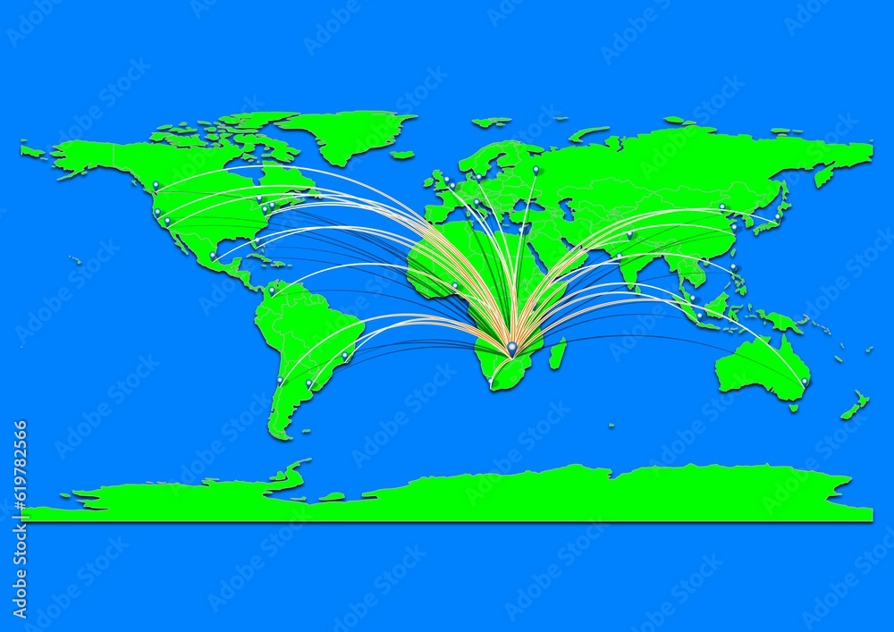 Naklejka premium Vibrant Francistown, Botswana map - Export concept map for Francistown, Botswana on World map. Suitable for export concepts. File is suitable for digital editing and prints of all sizes.