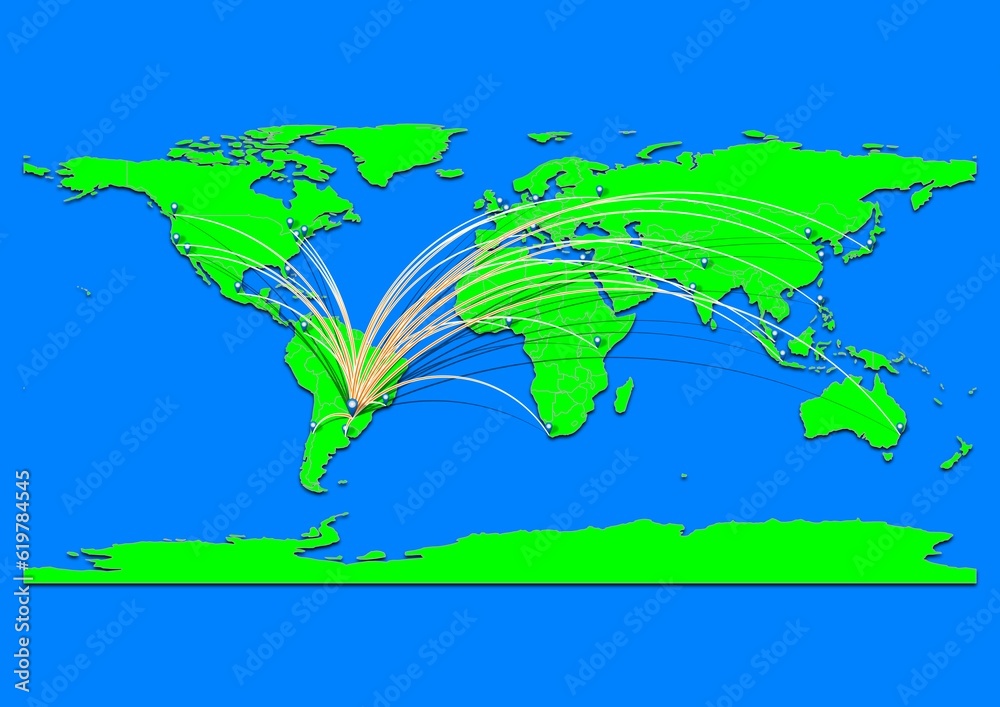 Naklejka premium Vibrant Posadas, Argentina map - Export concept map for Posadas, Argentina on World map. Suitable for export concepts. File is suitable for digital editing and prints of all sizes.